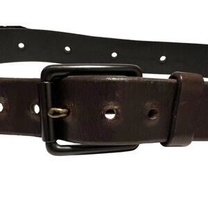 Calvin Klein Full Grained Leather Belt in Dark Brown Men's Size 38